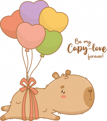 Женская футболка Моя Любовь капибара с воздушными шарами 2