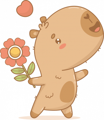 Чехол из раздела Авторские принты Влюбленный праздничный капибара с цветком для Xiaomi Redmi Note 9S/9Pro/9Pro Max 2