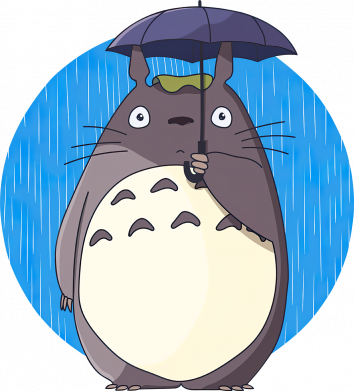 Женская футболка Тоторо под Зонтиком 2