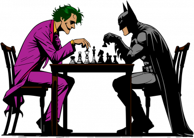 Шапка Бэтмен и Джокер играют в шахматы 2