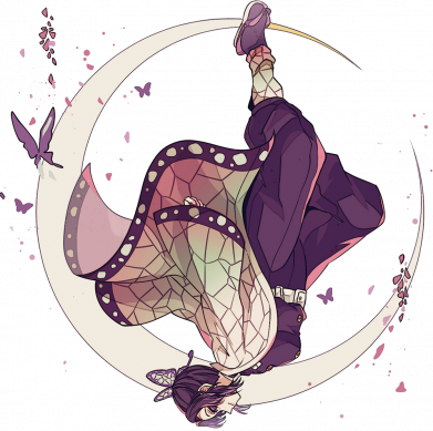 Принт Худи премиум мужская Kochou Shinobu аnime Demon Slayer, Фото № 2 - FATLINE