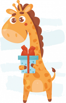 Принт Шеврон щит Жирафа з подарунком, Фото № 2 - FATLINE