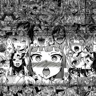 Шеврон прямоугольный Ahegao Glitch 2