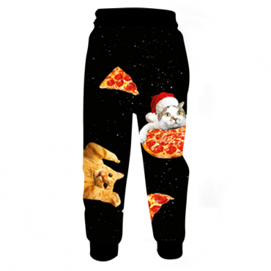 Детские 3D штаны Динозавр и рождественские коты с пиццей 2