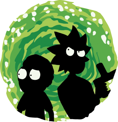 Принт Фартук Rick and morty on the background of the portal, Фото № 2 - FATLINE