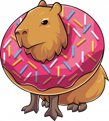 Женская футболка Пончик с капибарой 2