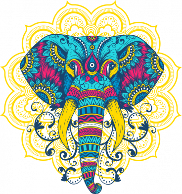 Принт Футболка оверсайз FATLINE Elephant and pattern, Фото № 2 - FATLINE