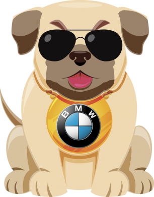 Кружка 320ml Dog with a collar BMW 2
