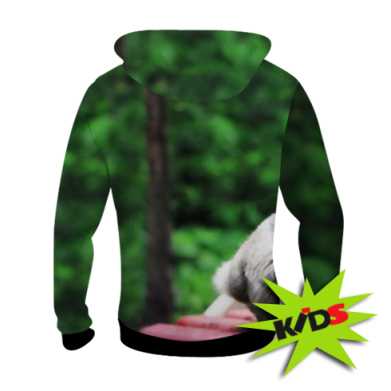 Дитяча 3D худі Husky on the bench 2