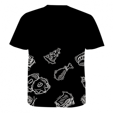 Мужская 3D футболка Кулинарный хулиган и еда 2