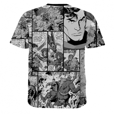 Мужская 3D футболка Superman logo on comics 2
