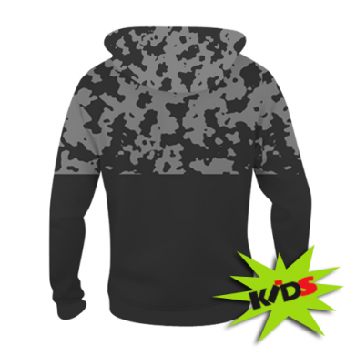 Детская 3D худи Серый камуфляж с гербом Украины 2