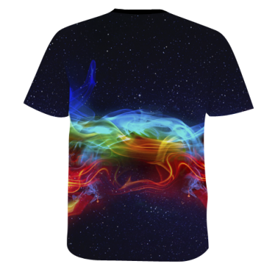 Чоловіча 3D футболка Soccer ball on fire in space 2