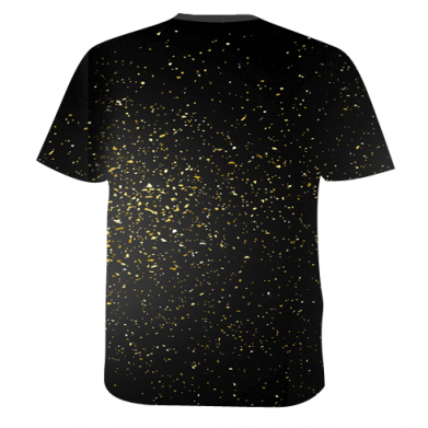 Мужская 3D футболка Panda low poly and gold 2