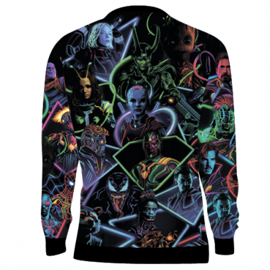 Принт 3D свитшот Marvel neon art pattern, Фото № 2 - FATLINE