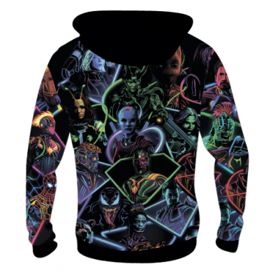 Мужская 3D худи Marvel neon art pattern 2
