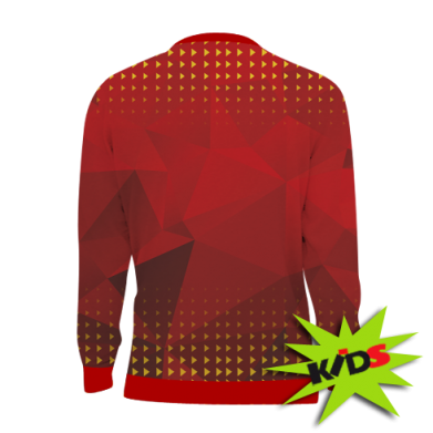 Принт Детский 3D свитшот Youtube low poly, Фото № 2 - FATLINE