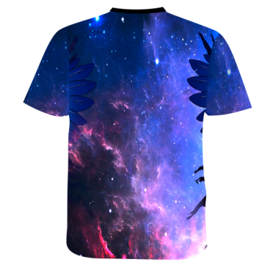 Мужская 3D футболка Owl with an arrow in space 2