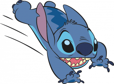 Женская футболка Стич прыгает 2