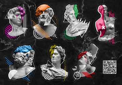 Стікерпак Античний pop-art 2