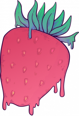 Шапка на флисе Strawberry art 2