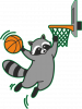 Енот-баскетболист слэм-данк