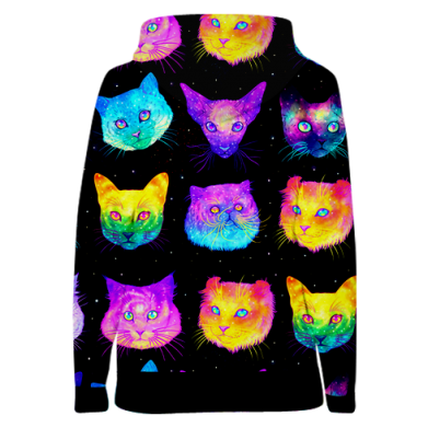Женская 3D худи Space Cats 2
