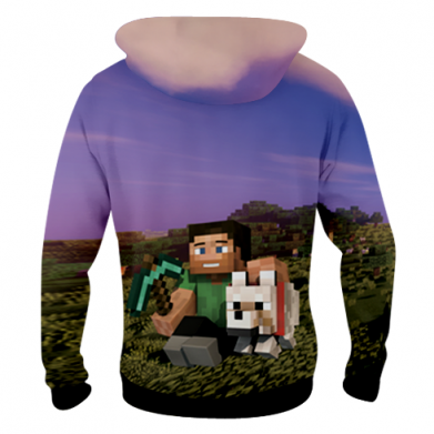 Мужская 3D худи Minecraft sunset 2