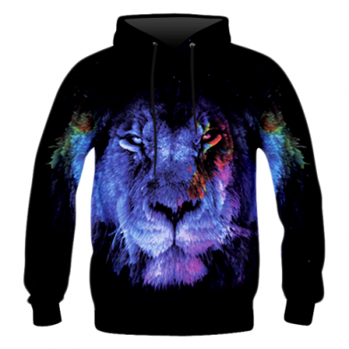 Мужская 3D толстовка (L) Muzzle lion