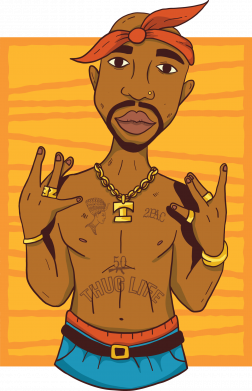 Принт Чоловіча футболка Stedman Singer Tupac Shakur, Фото № 2 - FATLINE
