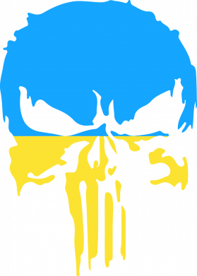 Череп желто - голубой