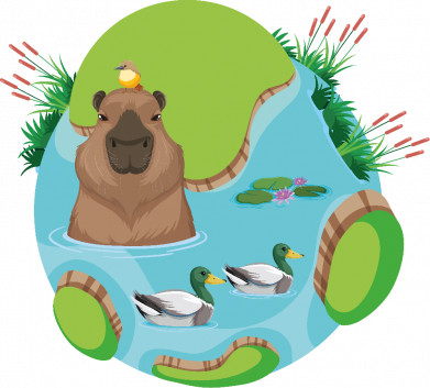 Худи оверсайз Капибара в воде 2