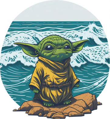 Шапка на флисе Йода на море 2