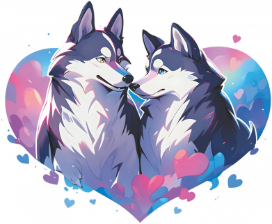 Шапка влюбленные псы хаски 2