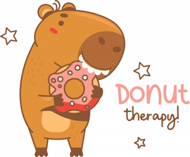 Блокнот двухцветный Капибара с пончиком 2