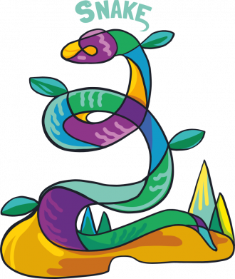 Женская футболка змея абстрактная разноцветная 2