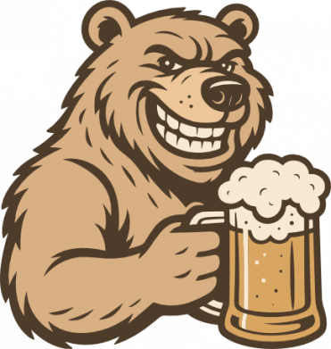 Медведь с бокалом пива