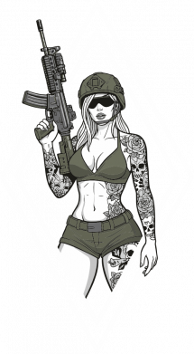 Принт Зарядний кабель 3 в 1 Військова дівчина, Фото № 2 - FATLINE