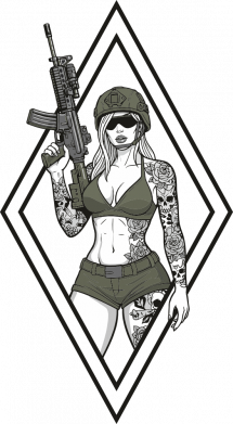 Кружка 320ml Military girl 2