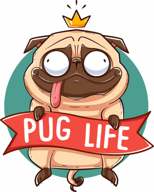 Женская футболка Мопс король 2