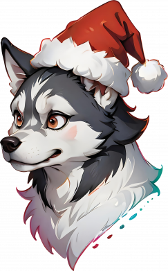 Блокнот А5 Хаски в шапочці Санти 2