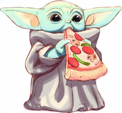 Футболка поло мужская Baby Yoda eats pizza 2