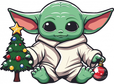 Футболка премиум мужская FATLINE Yoda with Christmas tree 2