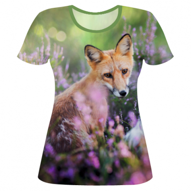 Принт Жіноча 3D футболка Fox in the field, Фото № 2 - FATLINE