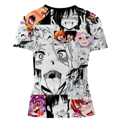 Жіноча 3D футболка Ахегао 18+ 2