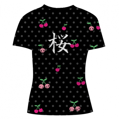 Жіноча 3D футболка Куромі з вишнями 2