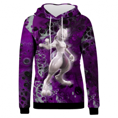 Принт Жіноча 3D худі Powerful Mewtwo, Фото № 2 - FATLINE