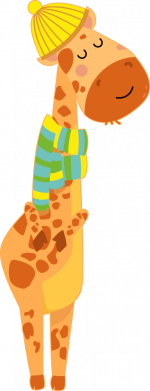 Принт Женская худи Giraffe in a scarf, Фото № 2 - FatLine