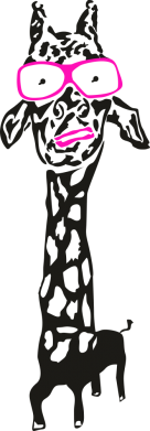 Кружка 320ml Giraffe in pink glasses 2