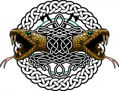 Женская футболка Snake and Celtic Pattern 2